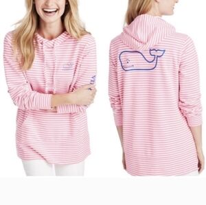 Vineyard Vines Pink Striped Whale Terry Hoodie Sz.S NWT